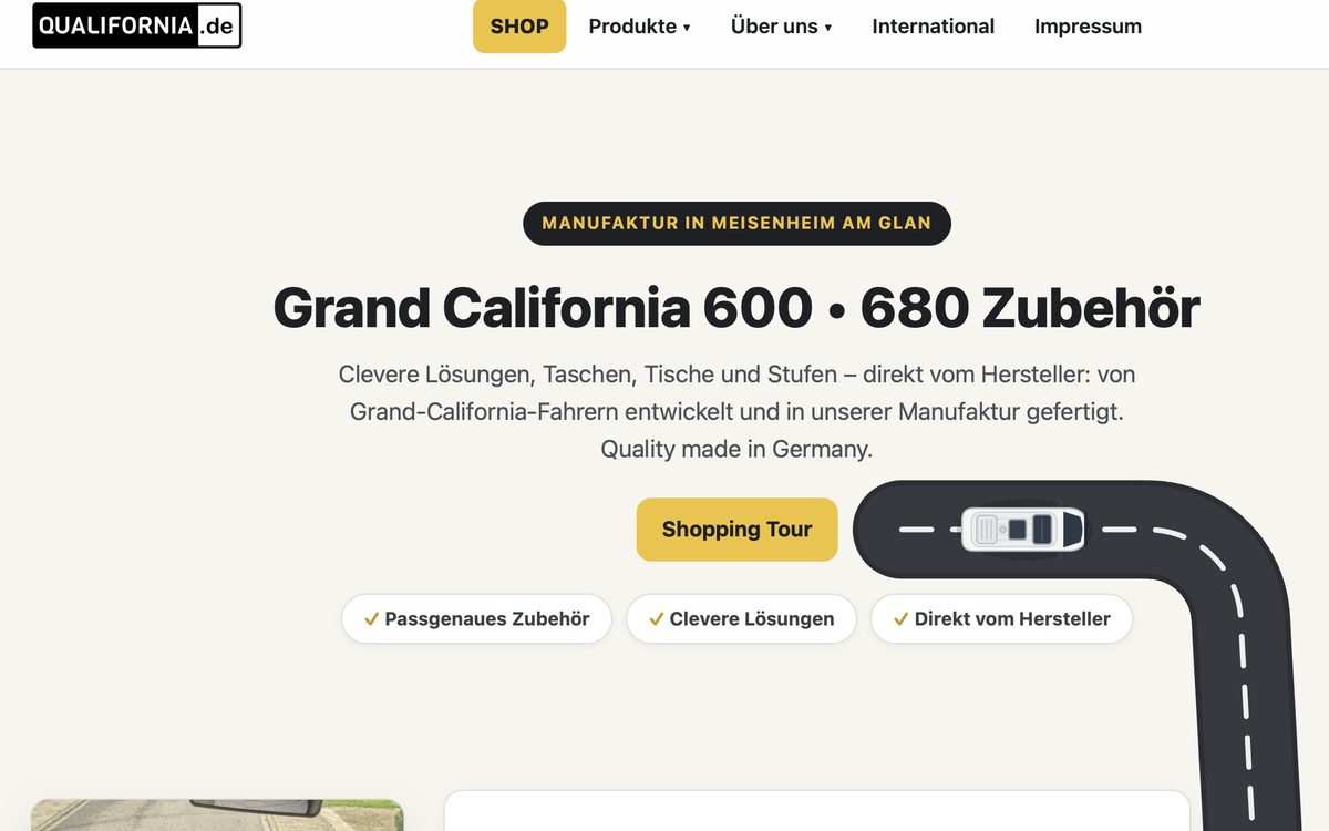 Neues Homepage-Design von QUALIFORNIA.de
